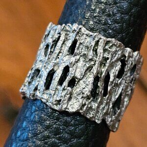 Vintage Michael Michaud Sterling Silver Tree Ring, size 5